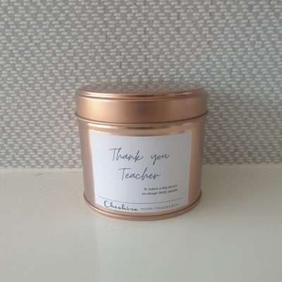 Thank you Teacher Rose Gold Tin Candle