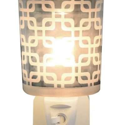 Pewter Squares Plug in Wax Melt Burner 13cm