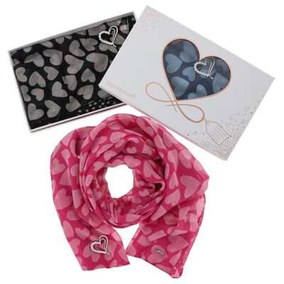 Heart Scarf & Brooch Set