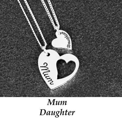 Mother & Daughter Hearts Necklace