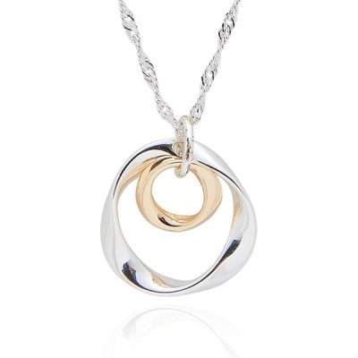 Twisted Two Tone Circle Necklace
